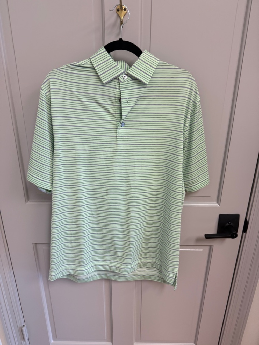 FootJoy Men's Mint Green Striped Polo
